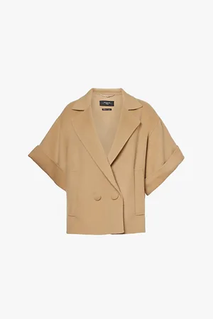 Max Mara Double-breasted Short-sleeved Wool Coat
