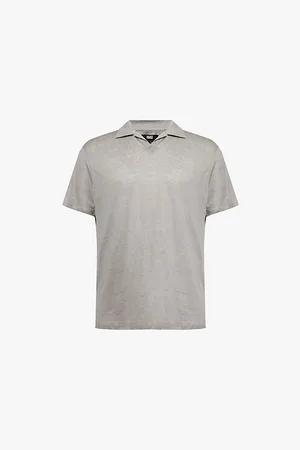 Paige Shelton Regular-fit Short-sleeve Linen Polo Shirt