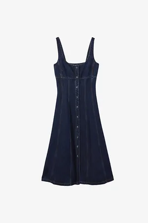 Reiss Lyle Scoop-neck Denim Midi Dress