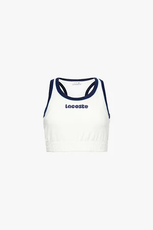 Lacoste Logo-embroidered Contrast-trim Towelling Cotton-blend Top