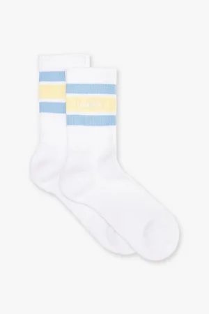 Sporty & Rich Sporty Text-intarsia Cotton Crew Socks