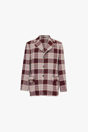 Vivienne Westwood Wreck Check-pattern Single-breasted Woven-blend Blazer