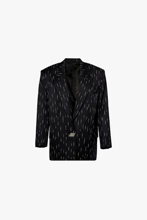 The Attico Dash-stripe Single-breasted Wool Blazer