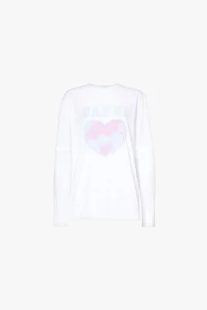 Ganni Heart-print Short-sleeve Organic-cotton T-shirt