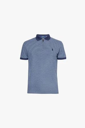 Ralph Lauren Logo-embroidered Stripe-print Stretch-cotton Polo Shirt