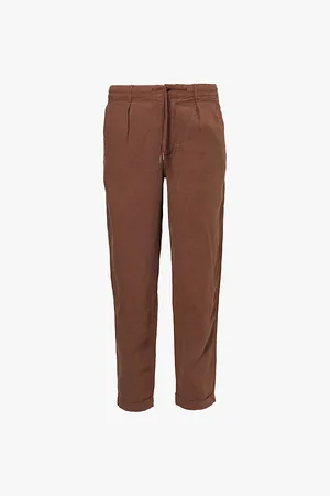 Ralph Lauren Drawstring-waist Tapered-leg Linen Trousers