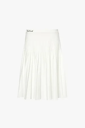 Lacoste Script Text-embroidered Pleated Stretch-woven Mini Skirt