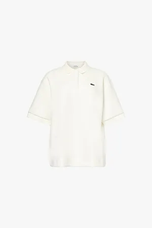 Lacoste Logo-embroidered Boxy-fit Cotton-blend Polo Shirt