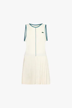 Lacoste Tennis Logo-embroidered Pleated Stretch-woven Mini Dress