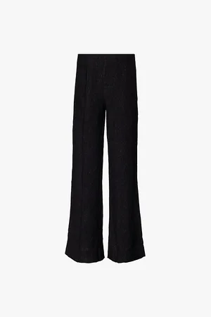 Ganni Crepe Flared-leg High-rise Woven Trousers