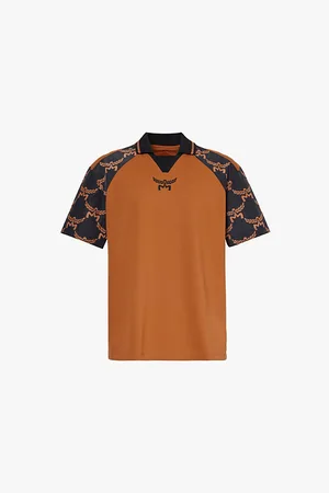 MCM Monogram-pattern Stretch-woven Blend Piqué Polo Shirt