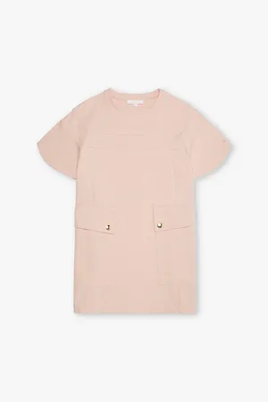 Chloé Button-pocket Round-neck Woven-blend Dress 4-14 Years