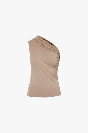 Entire Studios Pillar Ruched Stretch-woven Top