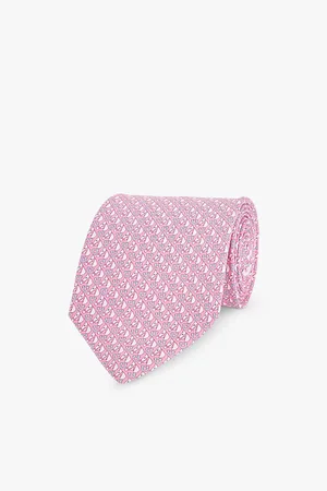 Salvatore Ferragamo Animal Logo-print Pointed-tip Silk Tie