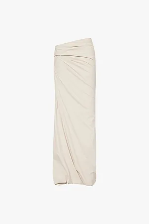 Entire Studios Ruched Mid-waist Stretch-woven Midi Skirt