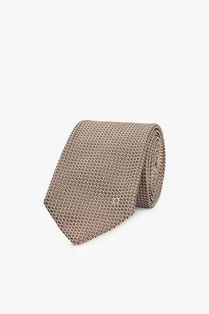 Salvatore Ferragamo Geometric-print Pointed-tip Silk Tie