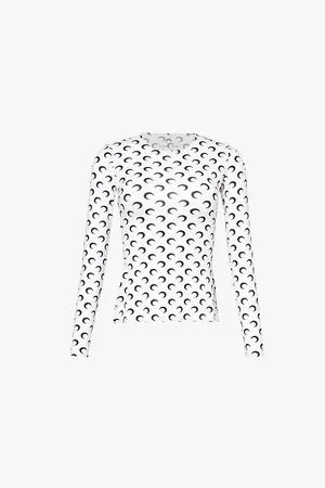 Marine Serre Moon-print Slim-fit Recycled Stretch-jersey Top