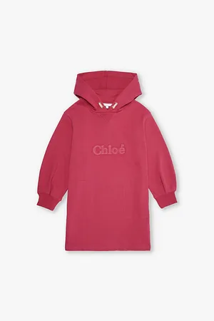 Chloé Logo-embroidered Hooded Cotton-jersey Dress 4-12 Years