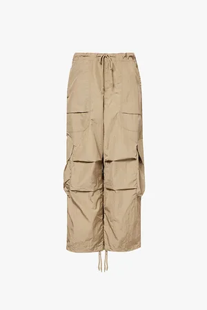 Entire Studios Freight Cargo Flap-pocket Wide-leg High-rise Stretch-woven Trousers