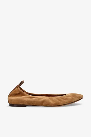 Lanvin Elasticated-trim Round Toe-suede Pumps