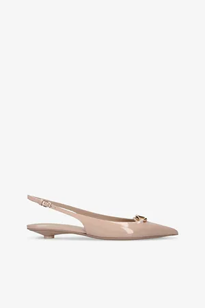 VALENTINO GARAVANI Vlogo Moon Patent-leather Slingback Courts
