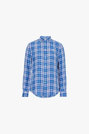 Ralph Lauren Checked Long-sleeved Linen Shirt