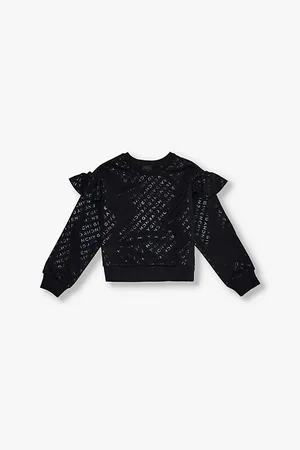 Givenchy Brand-print Frilled-shoulders Cotton-blend Sweatshirt 6-12 Years
