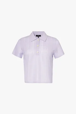 THEORY Short-sleeve Rib-knit Linen-blend Polo Shirt