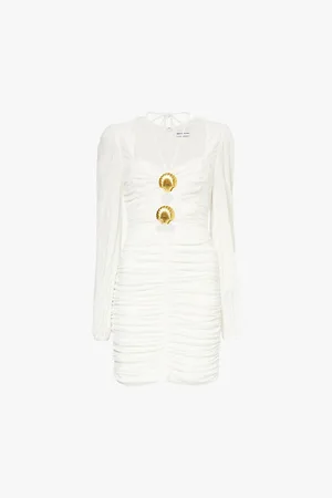 Rebecca Vallance Guinevere Gathered Woven Mini Dress