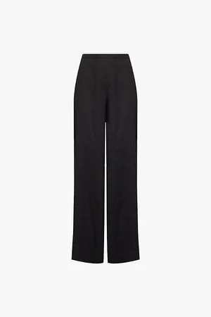 SIR Dorian Wide-leg High-rise Linen-blend Trousers