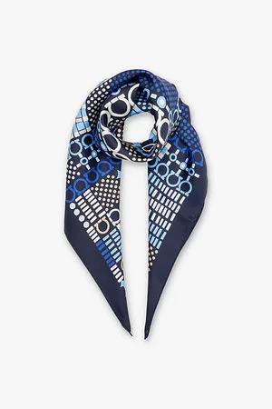 Salvatore Ferragamo Branded-print Square Silk Scarf