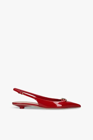 VALENTINO GARAVANI Vlogo Moon Patent-leather Slingback Courts