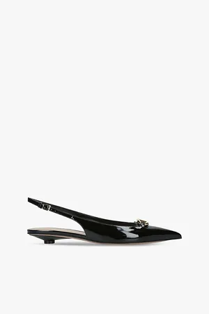 VALENTINO GARAVANI Vlogo Moon Patent-leather Slingback Courts