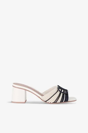 VALENTINO GARAVANI Vlogo Brand-embellished Leather Heeled Mules