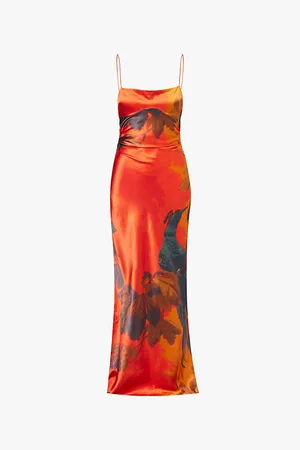 SIR Lush Graphic-print Silk Maxi Dress