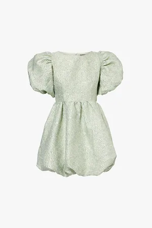 Sister Jane Puff-sleeve Woven Mini Dress