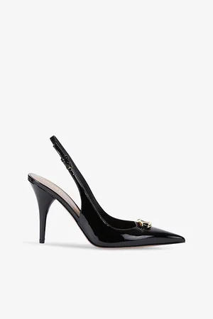 VALENTINO GARAVANI Vlogo Moon Patent-leather Slingback Courts