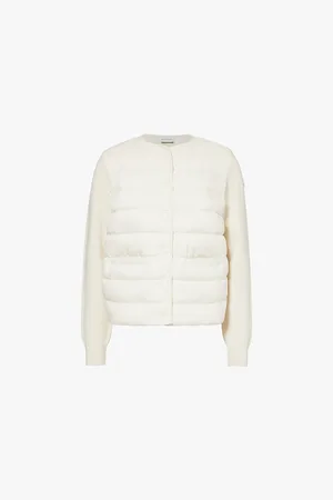 Moncler Branded-patch Quilted Wool-down Cardigan