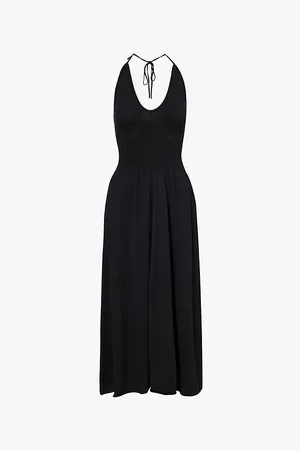 EXTREME CASHMERE Norma Halterneck Stretch-cotton Blend Midi Dress