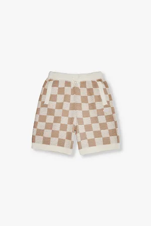 The Couture Club Check Brand-patch Cotton-knit Shorts 2-8 Years