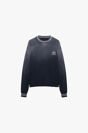 Prada Logo-print Contrast-stripe Cotton Sweatshirt
