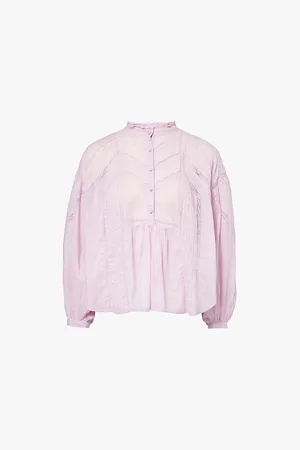 Isabel Marant Gelma Lace-embroidered Organic-cotton Blouse