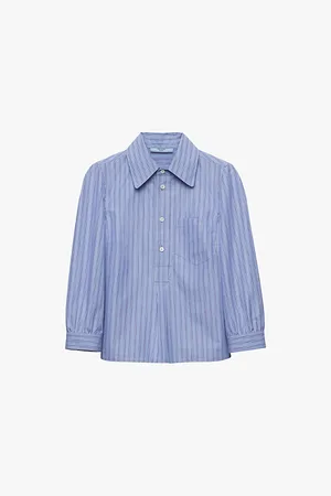 Prada Stripe-print Short-sleeve Cotton-poplin Shirt