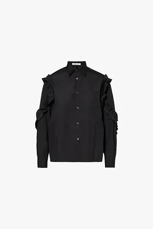 UNDERCOVER Frilled-trim Long-sleeve Cotton-poplin Shirt