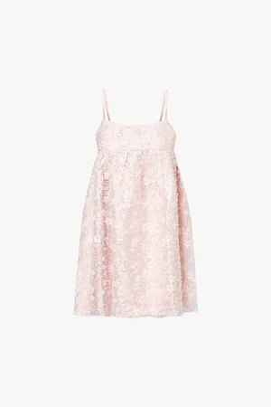 Sister Jane Floral Bead-embellished Woven Mini Dress