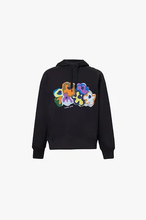 Paul Smith Branded Floral-appliqué Cotton-jersey Hoody
