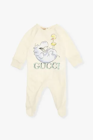 Gucci Branded-print Long-sleeved Cotton-jersey Babygrow 0-9 Months