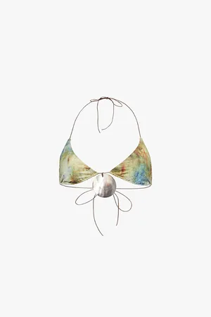 Jaded London Abstract-print Triangle-cup Bikini Top