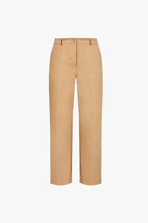Max Mara Cropped High-rise Relaxed-fit Stretch-cotton Trousers
