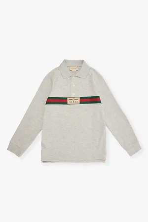 Gucci Branded Long-sleeved Stretch-cotton Polo Shirt 4-12 Years
